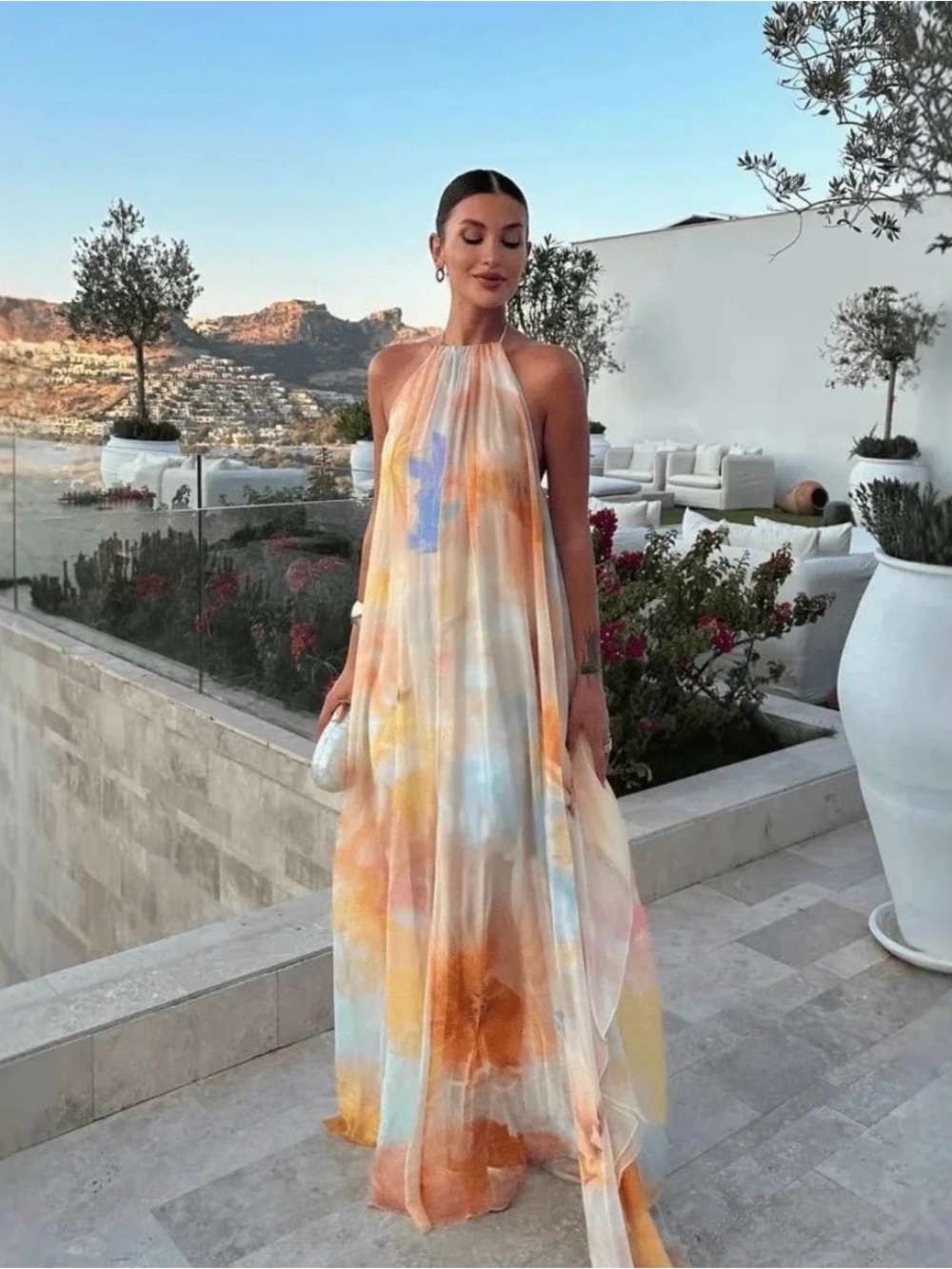 Cara halter neck, maxi dress low back